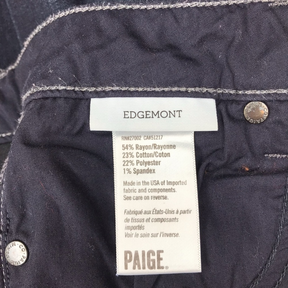 PAIGE Edgemont Moto Skinny Women’s Jeans - Size: 26 - Picture 16 of 17